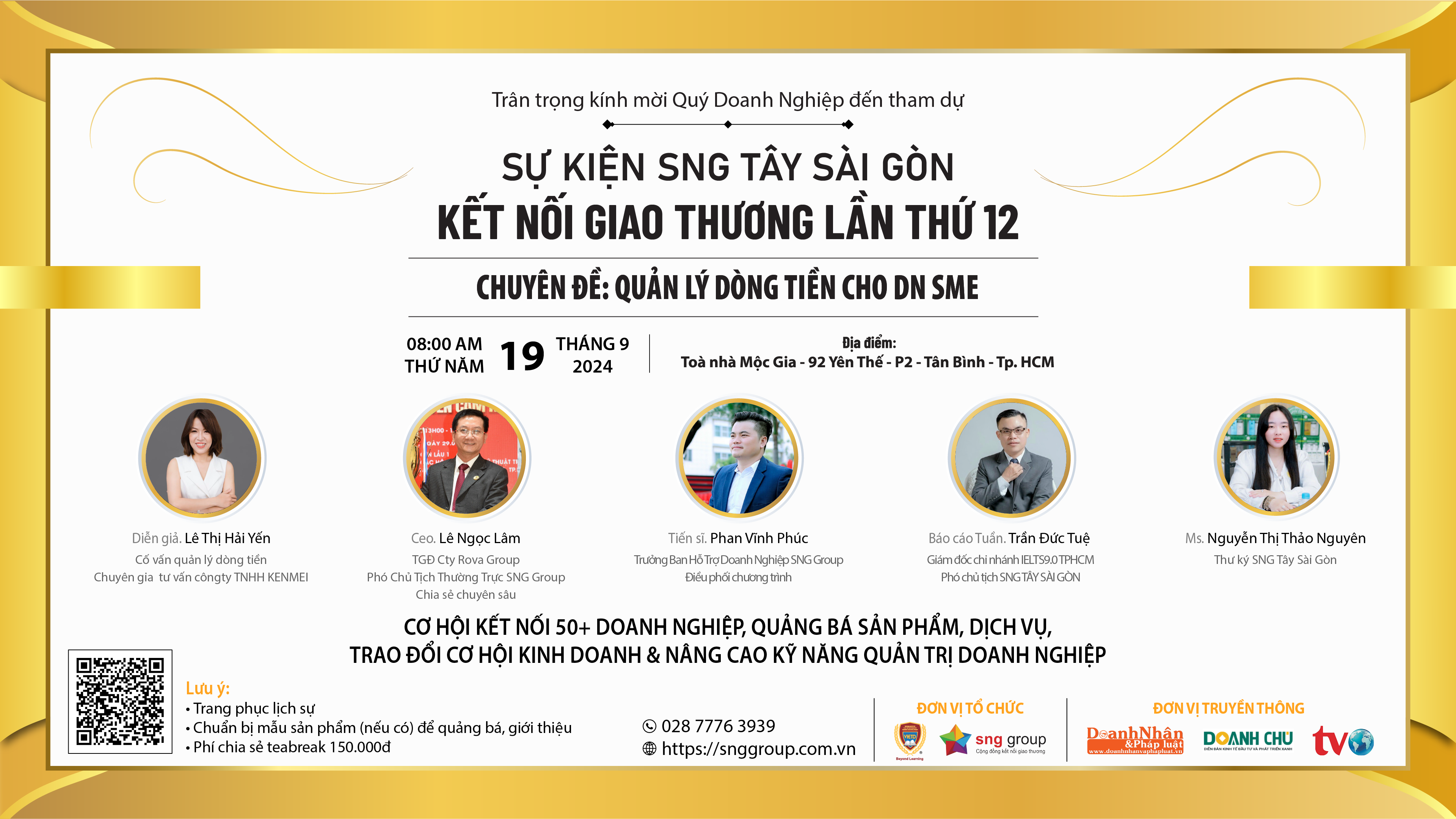 Thư Mời Tham Gia Sự Kiện Kết Nối Giao Thương Lần 12 - SNG Tây Sài Gòn